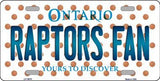 Toronto Raptors NBA Fan Ontario State Background Metal Novelty License Plate