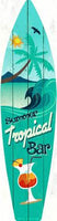 Tropical Bar Metal Novelty Surf Board Sign