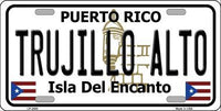 Trujillo Alto Puerto Rico State Background Metal Novelty License Plate