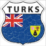 Turks Country Flag Highway Shield Metal Sign