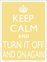 Keep Calm Turn It Off And On Again Metal Novelty Parking Sign