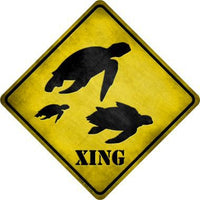 Turtle Xing Novelty Metal Crossing Sign