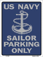 US Navy Sailor Parking Only Metal Novelty Parking Sign