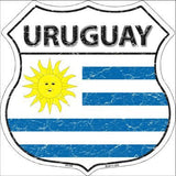 Uruguay Country Flag Highway Shield Metal Sign