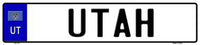 Utah Novelty Metal European License Plate