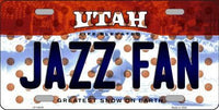 Utah Jazz NBA Fan Utah Novelty State Background Metal Novelty License Plate