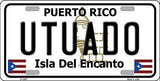 Utuado Puerto Rico State Background Metal Novelty License Plate