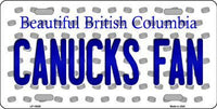 Vancouver Canucks NHL Fan British Columbia Canada State Background Metal Novelty License Plate