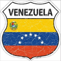 Venezuela Country Flag Highway Shield Metal Sign