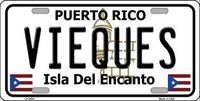 Vieques Puerto Rico State Background Metal Novelty License Plate