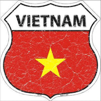 Vietnam Country Flag Highway Shield Metal Sign