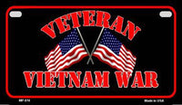 Vietnam Veteran Metal Novelty Motorcycle License Plate