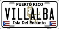 Villalba Puerto Rico State Background Metal Novelty License Plate
