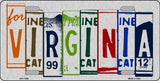 Virginia License Plate Art Brushed Aluminum Metal Novelty License Plate