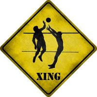 Volleyball Xing Novelty Metal Crossing Sign