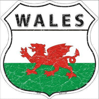 Wales Country Flag Highway Shield Metal Sign