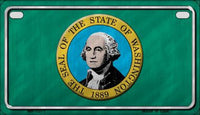 Washington State Flag Metal Novelty Motorcycle License Plate