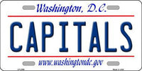 Washington Capitals Washington DC Novelty State Background Metal License Plate