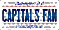 Washington Capitals NHL Fan Washington DC Novelty State Background Metal License Plate