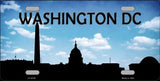 Washington DC City Silhouette Metal Novelty License Plate