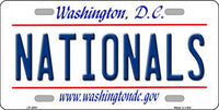 Washington Nationals Washington DC State Background Metal Novelty License Plate