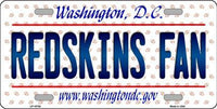Washington Redskins NFL Fan Washingon D.C. State Background Novelty Metal License Plate