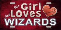 This Girl Loves Her Wizards Novelty Metal License Plate