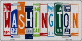 Washington License Plate Art Brushed Aluminum Metal Novelty License Plate