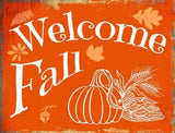 Welcome Fall Metal Novelty Seasonal Parking Sign