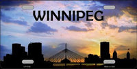 Winnipeg City Silhouette Metal Novelty License Plate