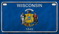 Wisconsin State Flag Metal Novelty Motorcycle License Plate