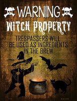 Witch Property Metal Novelty Parking Sign