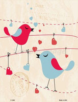 With Love Red Blue Bird Metal Novelty Parking Sign