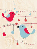 With Love Red Blue Bird Metal Novelty Parking Sign