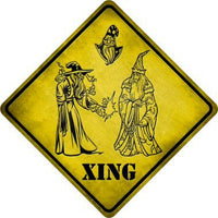 Wizards Xing Novelty Metal Crossing Sign