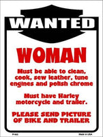 Woman Wanted Metal Novelty Parking Sign