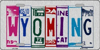 Wyoming License Plate Art Brushed Aluminum Metal Novelty License Plate