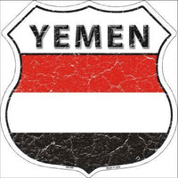 Yemen Country Flag Highway Shield Metal Sign