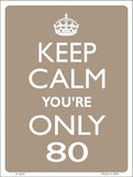 Keep Calm You're Only 80 Metal Novelty Parking Sign