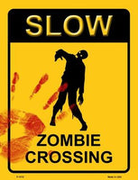 Zombie Crossing Metal Novelty Seasonal Parking Sign