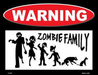 Zombie Family Metal Novelty Parking Sign