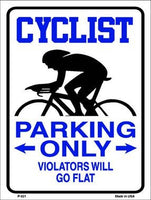 Cyclist Parking Only Metal Novelty Parking Sign
